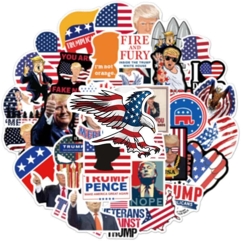 50pcs 2024 Donald Trump Stickers Tophatter Shopping 🛒 Tophatter's Inc.