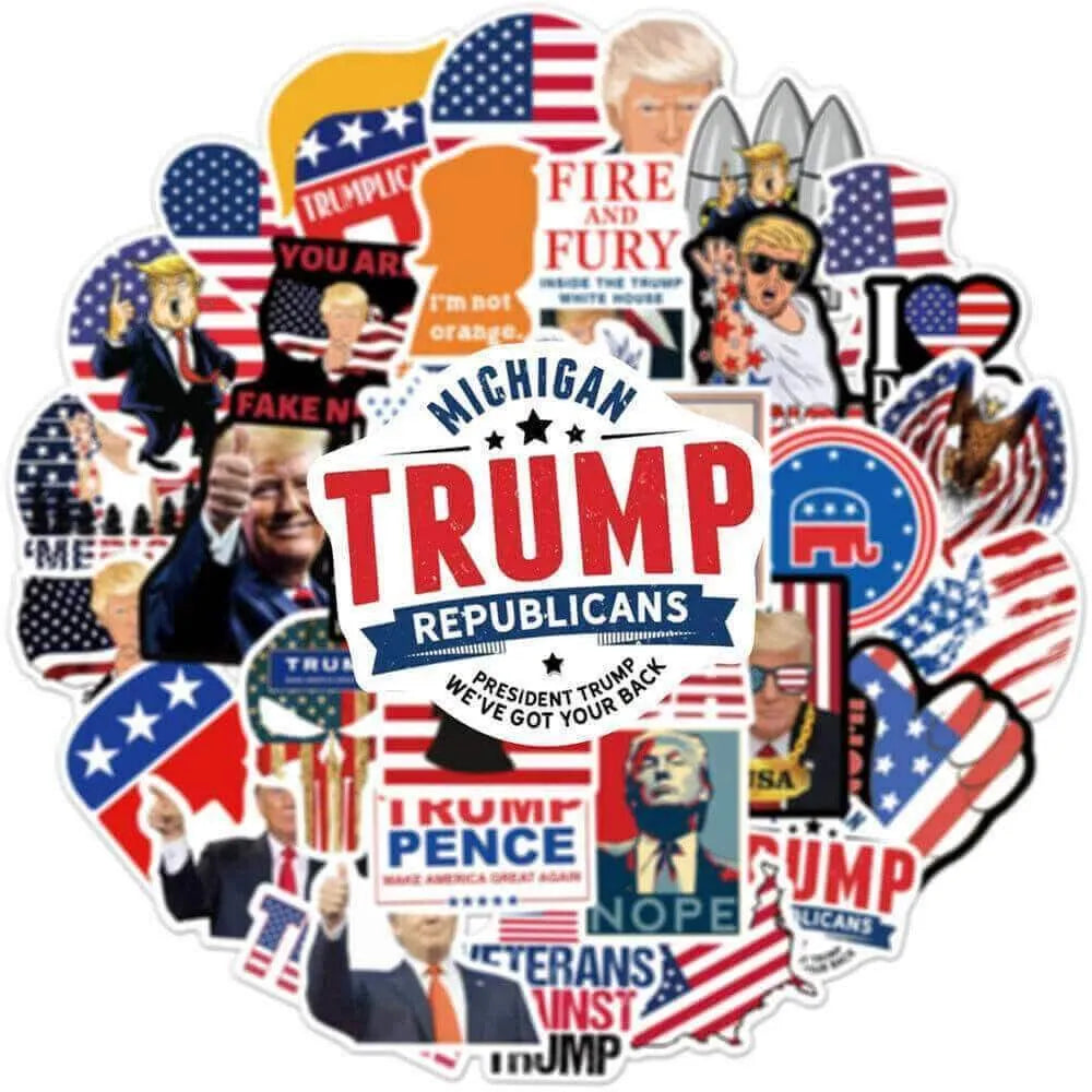 50pcs 2024 Donald Trump Stickers Decorative Stickers - Tophatter Daily Deals