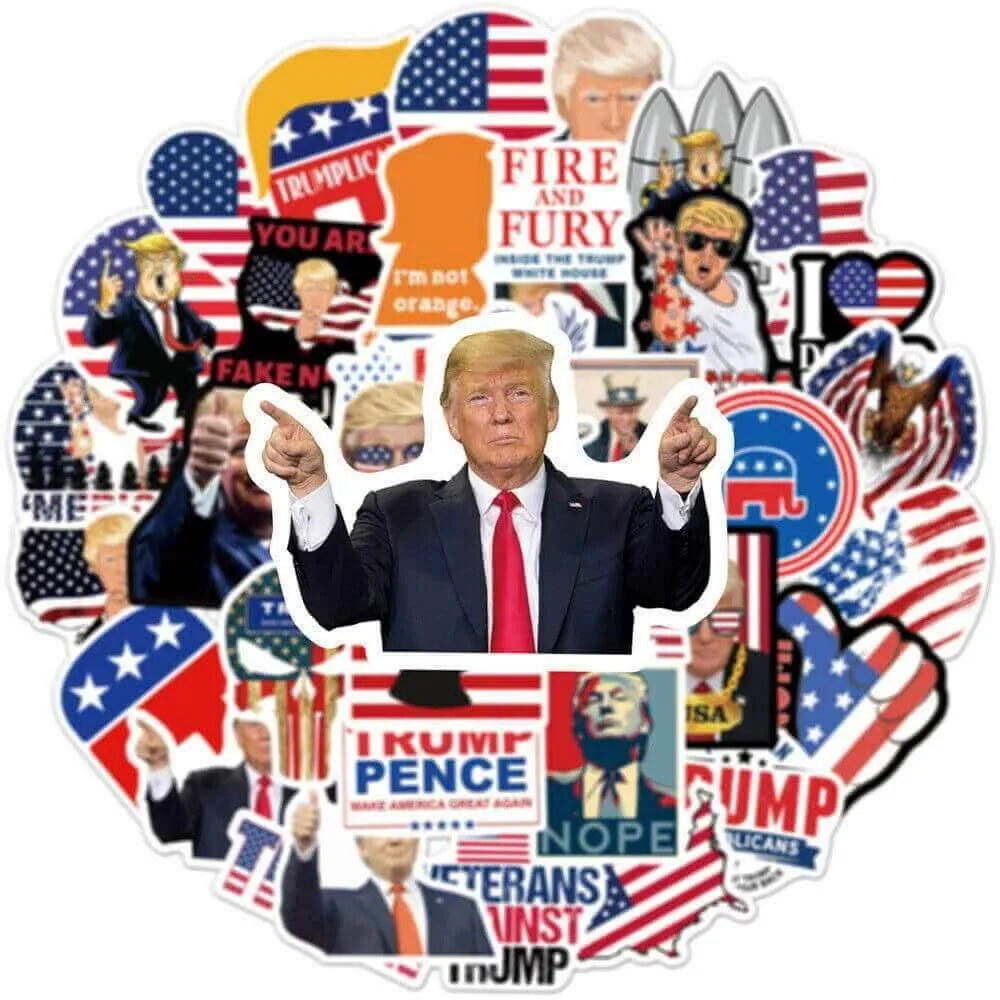 50pcs 2024 Donald Trump Stickers Decorative Stickers - Tophatter Daily Deals