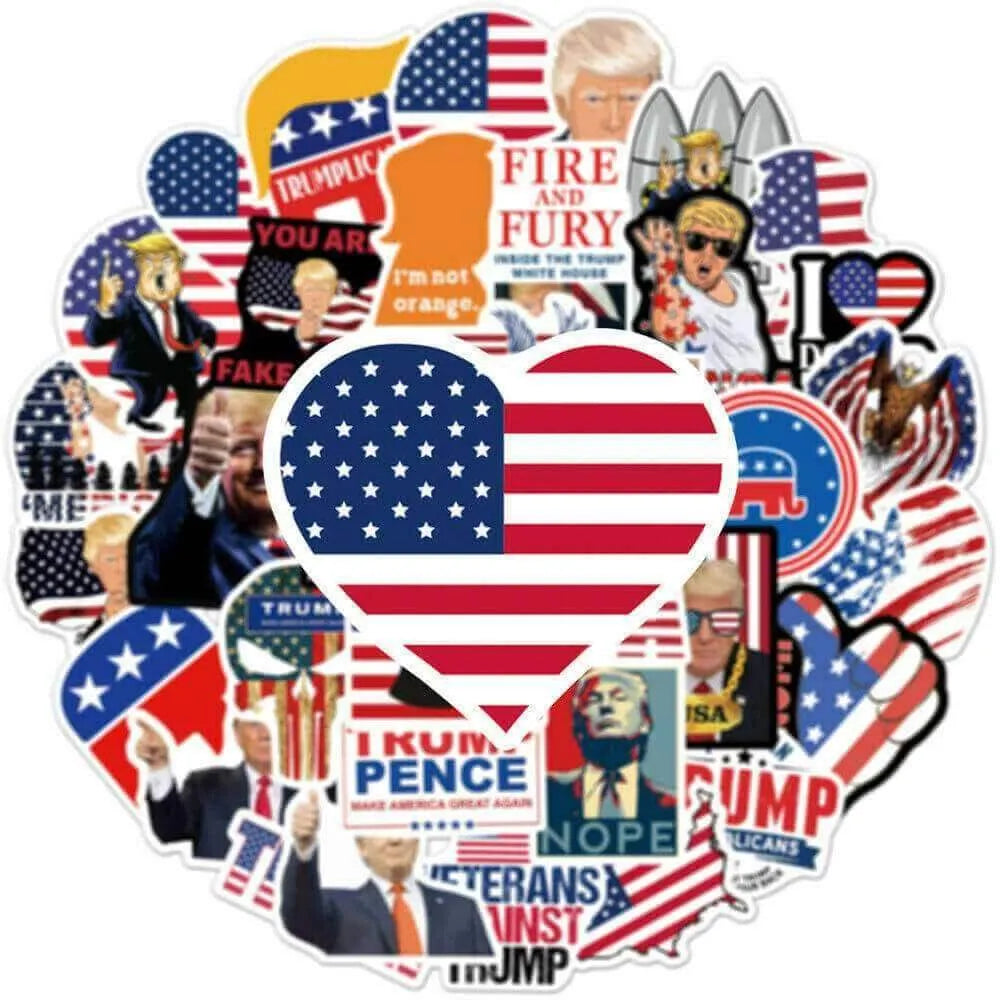 50pcs 2024 Donald Trump Stickers Decorative Stickers - Tophatter Daily Deals
