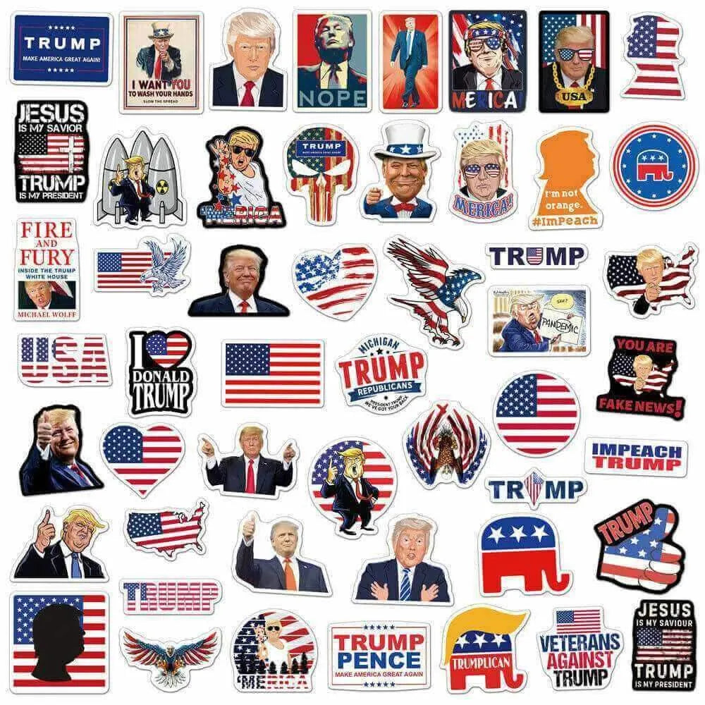 50pcs 2024 Donald Trump Stickers Decorative Stickers - Tophatter Daily Deals