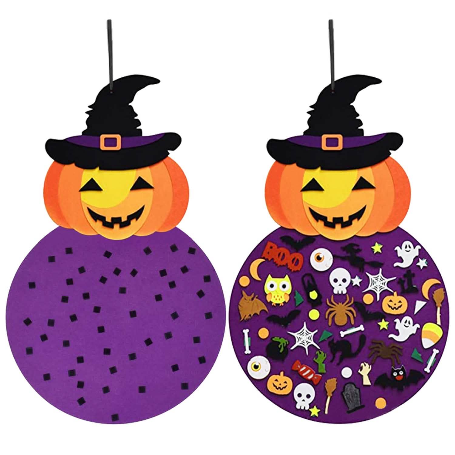 51-Pieces: Felt Pumpkin Witch Hanging Décor Seasonal Decor - Tophatter Daily Deals