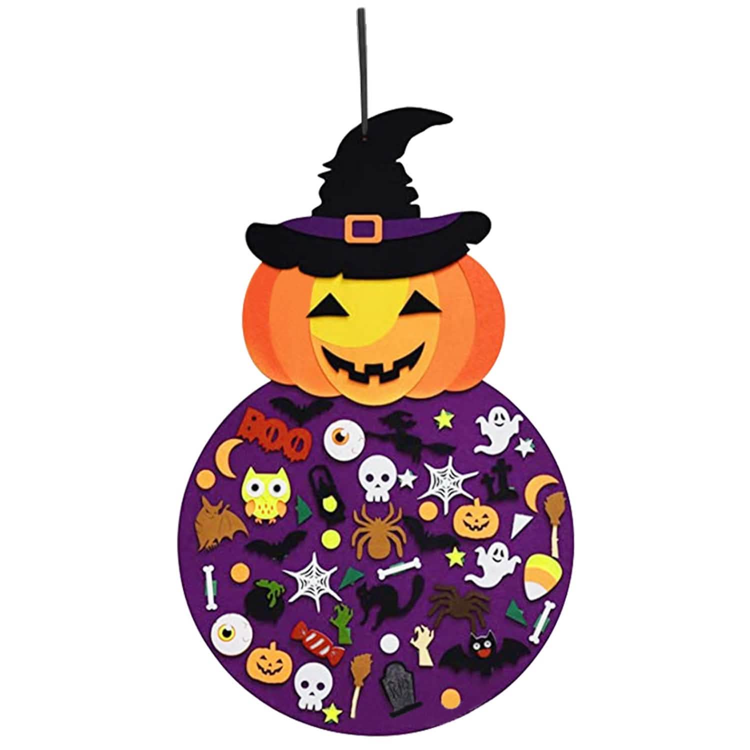 51-Pieces: Felt Pumpkin Witch Hanging Décor Seasonal Decor - Tophatter Daily Deals