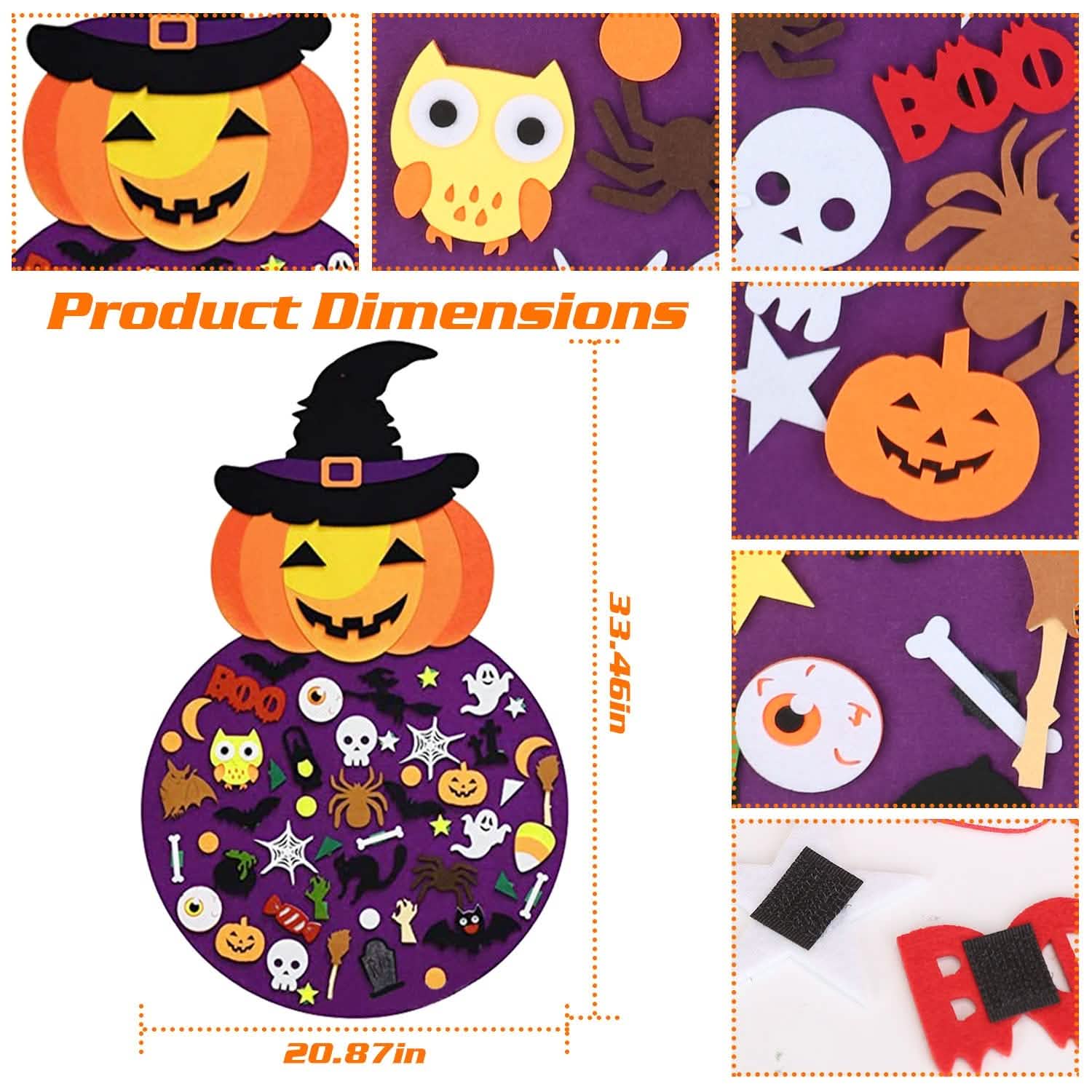 51-Pieces: Felt Pumpkin Witch Hanging Décor Seasonal Decor - Tophatter Daily Deals