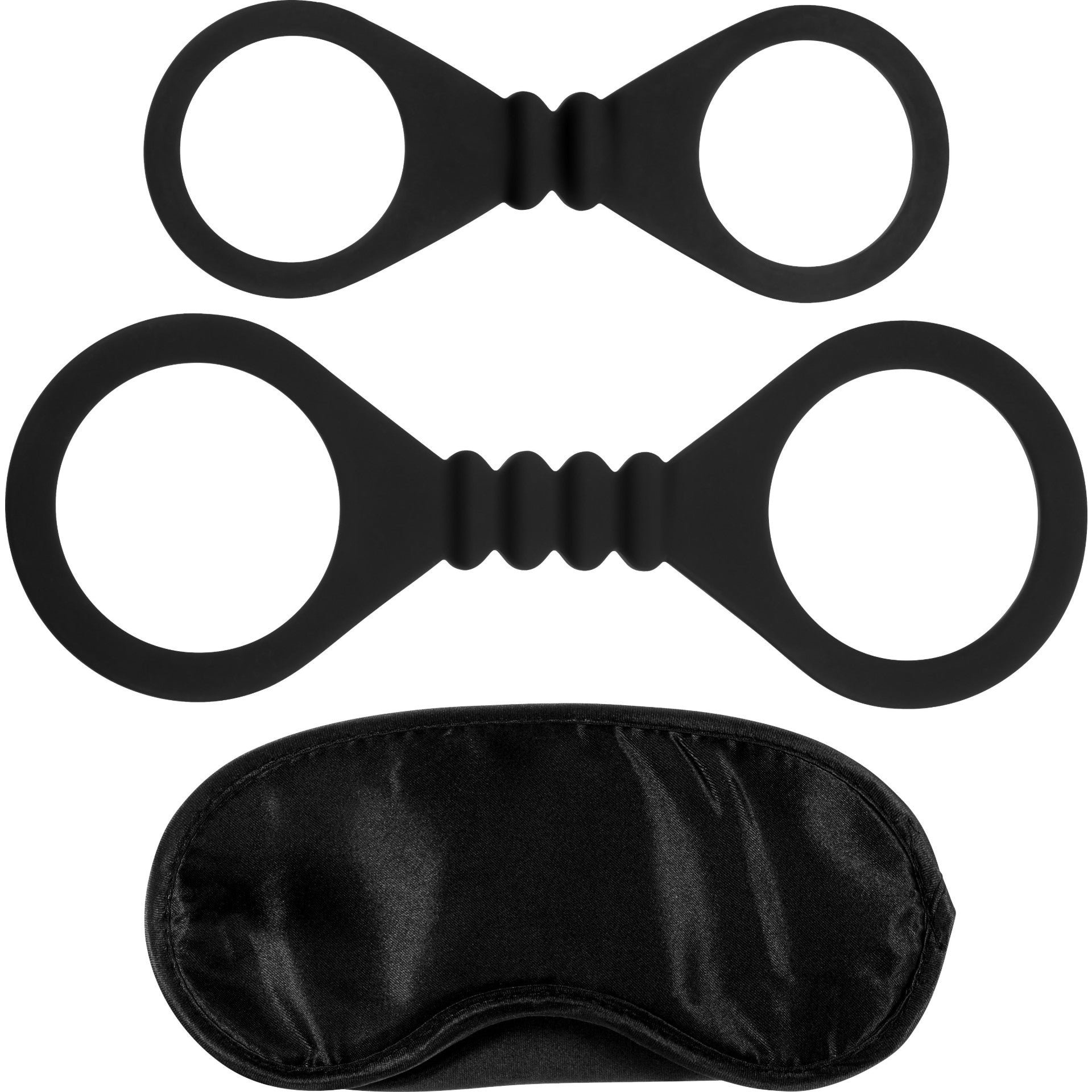 Kinx Bound to Please Blindfold, Wrist & Ankle Cuffs in Black Bondage - Tophatter Daily Deals