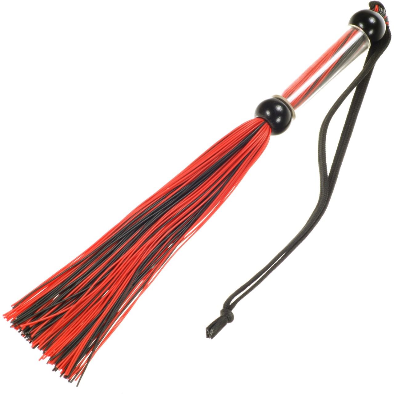 Kinx Tease & Please Silicone Flogger in Black and Red Floggers - Tophatter Daily Deals