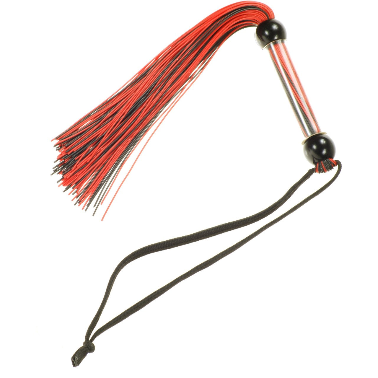Kinx Tease & Please Silicone Flogger in Black and Red Floggers - Tophatter Daily Deals