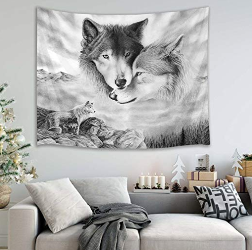 2 wolf tapestry 150x230cm 0 - Tophatter Daily Deals