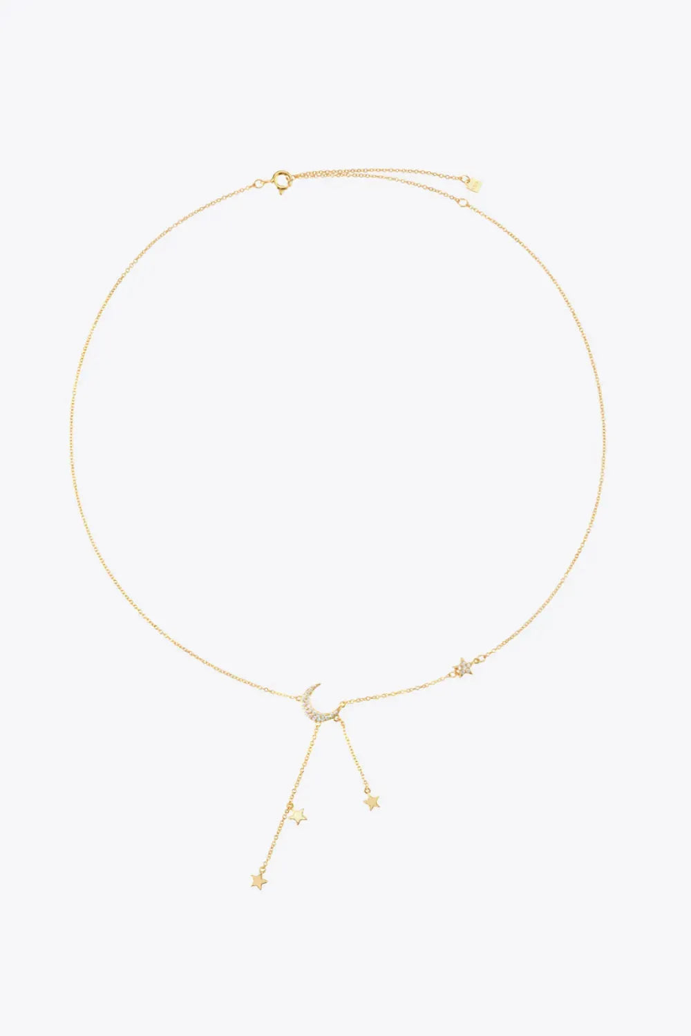 Inlaid Zircon Star and Moon Necklace Necklaces - Tophatter Daily Deals