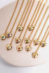 Zircon Heart Shape 14K Gold-Plated Pendant Necklace Necklaces - Tophatter Daily Deals