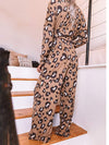 Leopard Long Sleeve Top and Pants Lounge Set Loungewear Sets - Tophatter Daily Deals