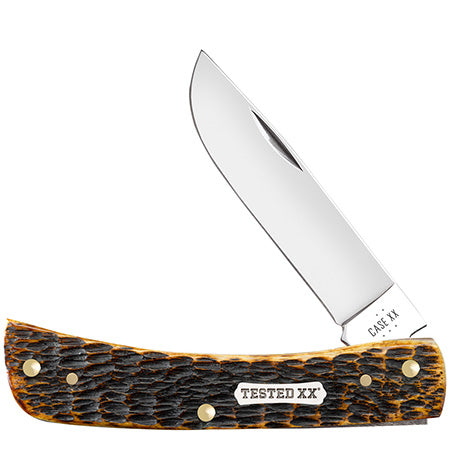 Case Sod Buster Jr - Jigged Burnt Amber Bone - Carbon Steel - 51394 Traditional Knives - Tophatter Daily Deals