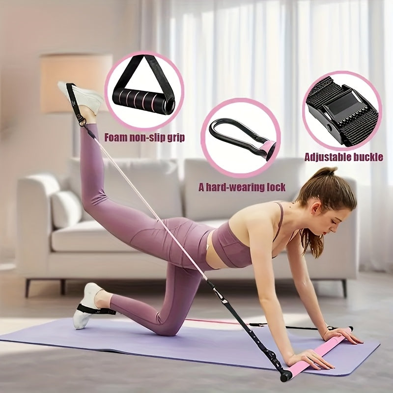 Pilates Stick Resistance Belt Fitness Set (14pcs) Accessories > Resistance Bands - Tophatter Daily Deals