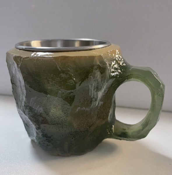 400ml Resin Mineral Crystal Coffee Mugs With Handles Elegant Fake Mineral Crystal Cup For Workplace Home Decor Christmas Gift Kitchen Gadgets Green 10cm High Flat mouthed inner liner 0 - Tophatter Daily Deals
