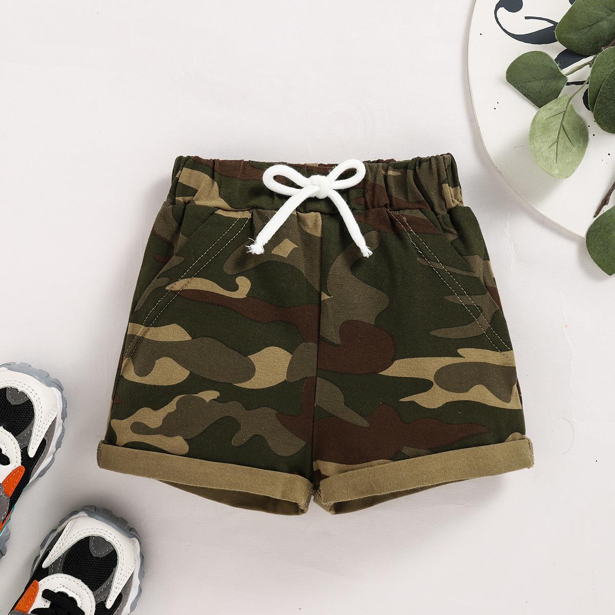 Boys' Summer Hooded Children's Casual Camouflage Shorts 0 - Tophatter Daily Deals