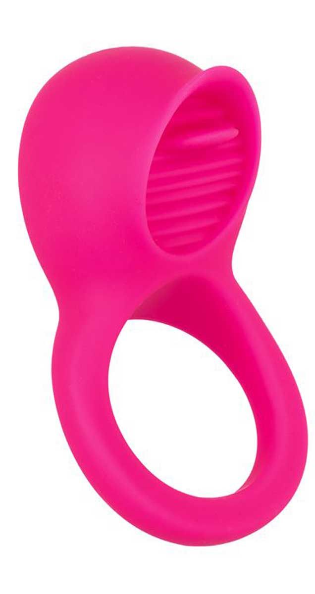 Teasing Tongue Enhancer Vibrating Cock Ring in Pink Vibrating Cock Ring - Tophatter Daily Deals