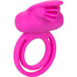 Dual Clit Flicker Vibrating Cock Ring in Pink Cock Ring - Tophatter Daily Deals