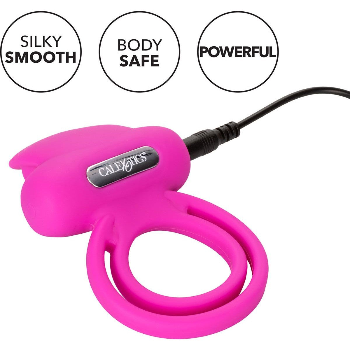 Dual Clit Flicker Vibrating Cock Ring in Pink Cock Ring - Tophatter Daily Deals