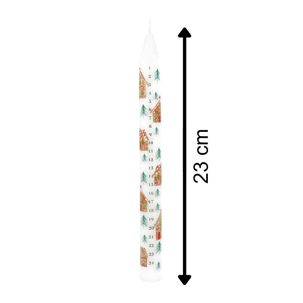 Gingerbread House Advent Candle | Numbered Christmas Countdown Candle 23cm Advent Candle - Tophatter Daily Deals