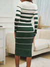 Color Block Round Neck Long Sleeve Midi Dress Casual Dresses - Tophatter Daily Deals