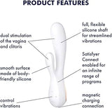 Satisfyer Mono Flex White Waterproof Silicone Vibrator with Dual Motors and Bluetooth App Compatibility > Sex Toys > Couples Toys - Tophatter Daily Deals