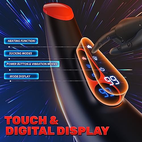 Acmejoy – Blowhorn 9 Suction & Vibration Heating Stroker with Voice & LCD Display Masturbation Cup - Tophatter Daily Deals