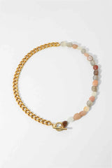 Stainless Steel Half Bead Half Chain Necklace Necklaces - Tophatter Daily Deals