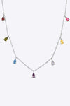 925 Sterling Silver Zircon Necklace Silver One Size Necklaces - Tophatter Daily Deals