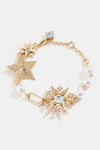 Synthetic Pearl Star Shape Alloy Bracelet Gold One Size Bracelets - Tophatter Daily Deals