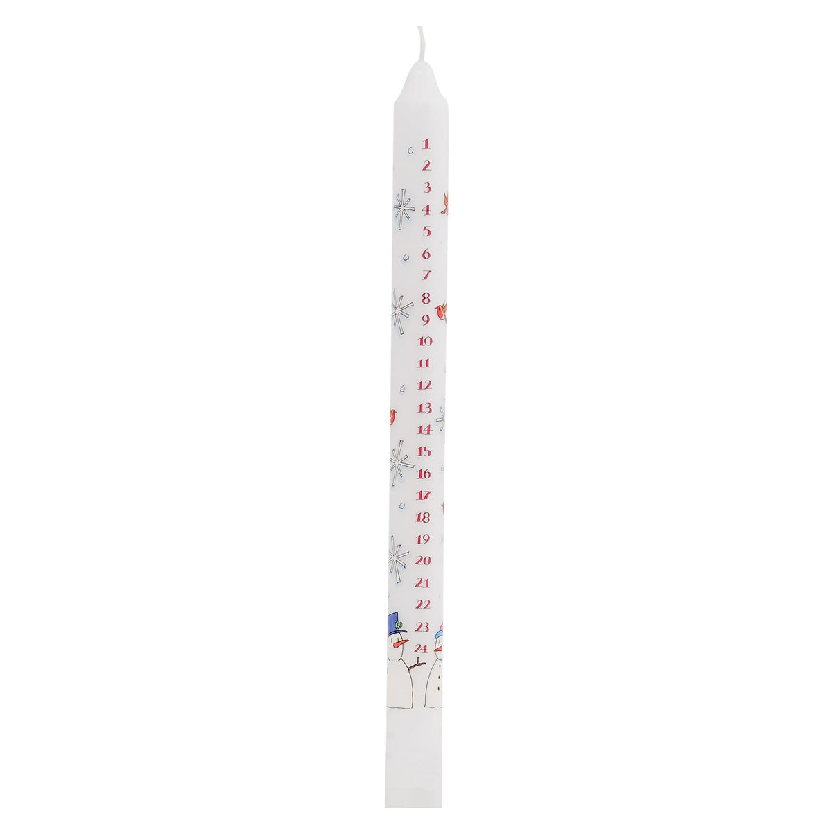 Traditional Countdown To Christmas Advent Dinner Candle - Snowman And Snowflake Design (Regular Size) Advent Candle - Tophatter Daily Deals