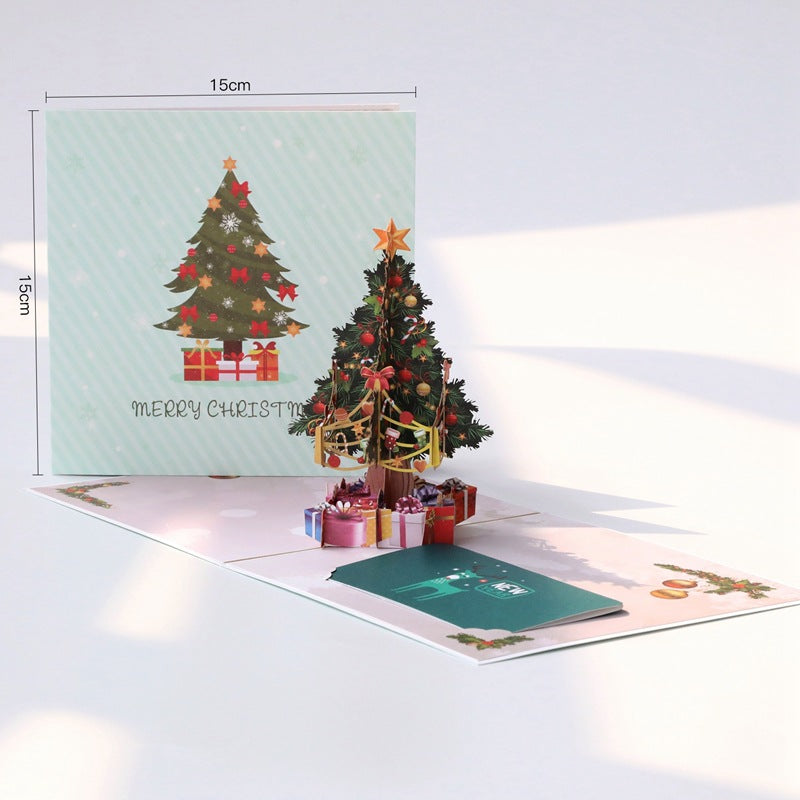 3d Christmas Greeting Card Stereo Christmas Tree Card Creative Small Tree Color Printing 0 - Tophatter Daily Deals