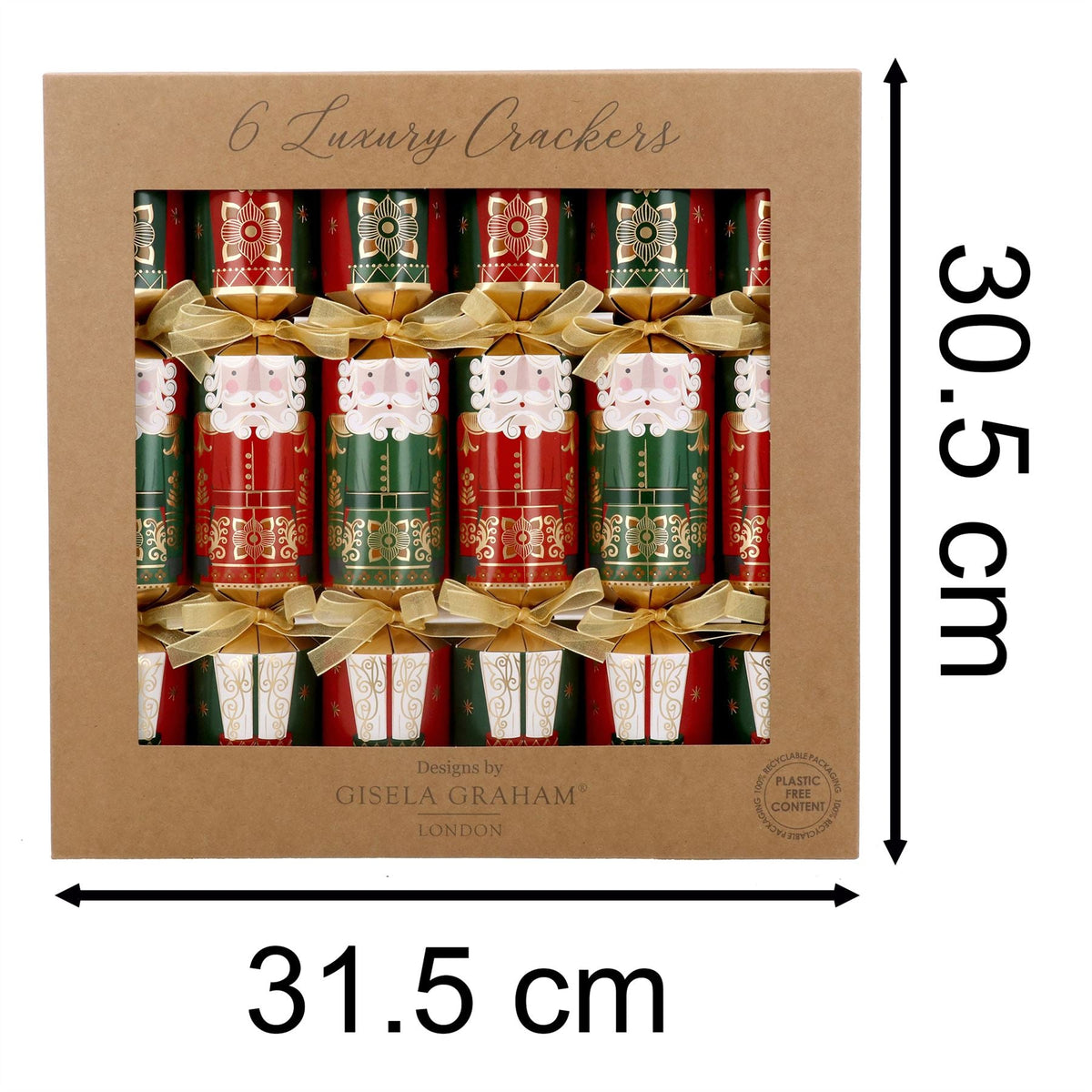 Box of 6 Nutcracker Christmas Crackers | Luxury Festive Family Crackers Christmas Cracker - Tophatter Daily Deals