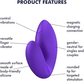 Satisfyer Love Riot Purple Finger Vibrator Waterproof Medical Silicone with 12 Vibration Modes > Vibrators > Finger Vibrators - Tophatter Daily Deals