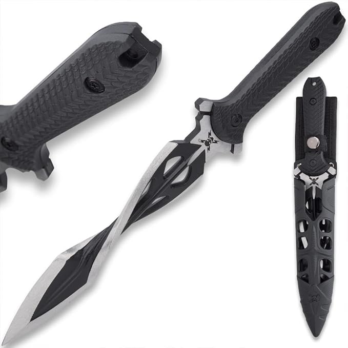 M48 Tsunami Fixed Blade With Vortec Sheath | Twist Blade Design-GS96 - Tophatter Daily Deals