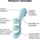 Satisfyer Tri Ball 2 Multi Vibrator Light Blue with Adjustable Wire and Three Powerful Motors > Vibrators > Unconventional - Tophatter Daily Deals