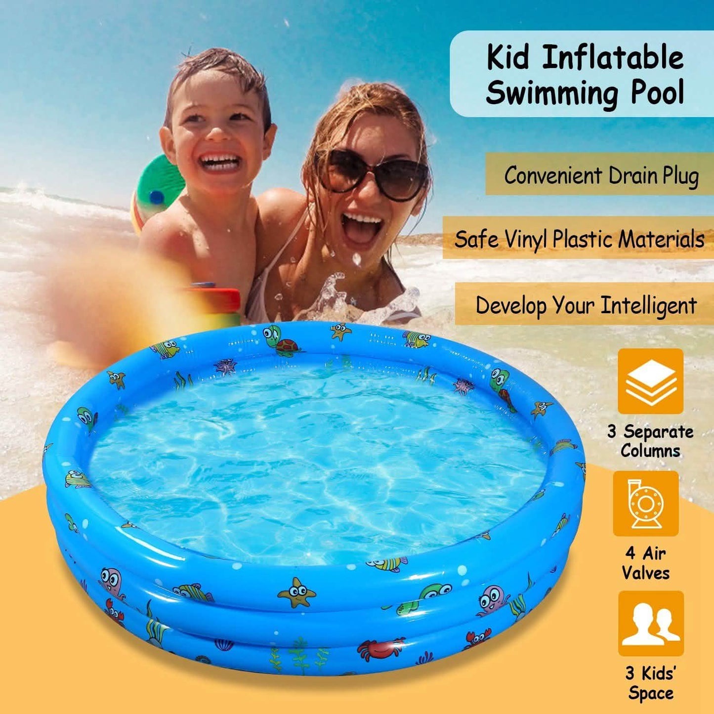 51x13" Inflatable Swimming Pool Outdoor Recreation - Tophatter Daily Deals