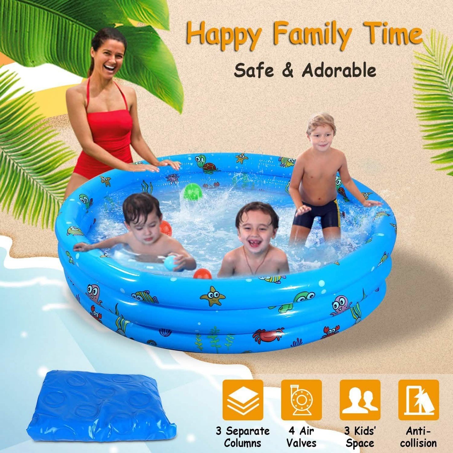 51x13" Inflatable Swimming Pool Outdoor Recreation - Tophatter Daily Deals