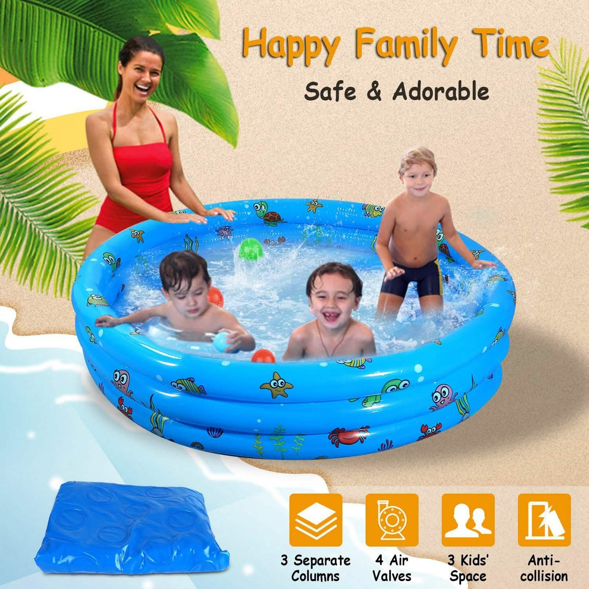 51x13" Inflatable Swimming Pool Outdoor Recreation - Tophatter Daily Deals