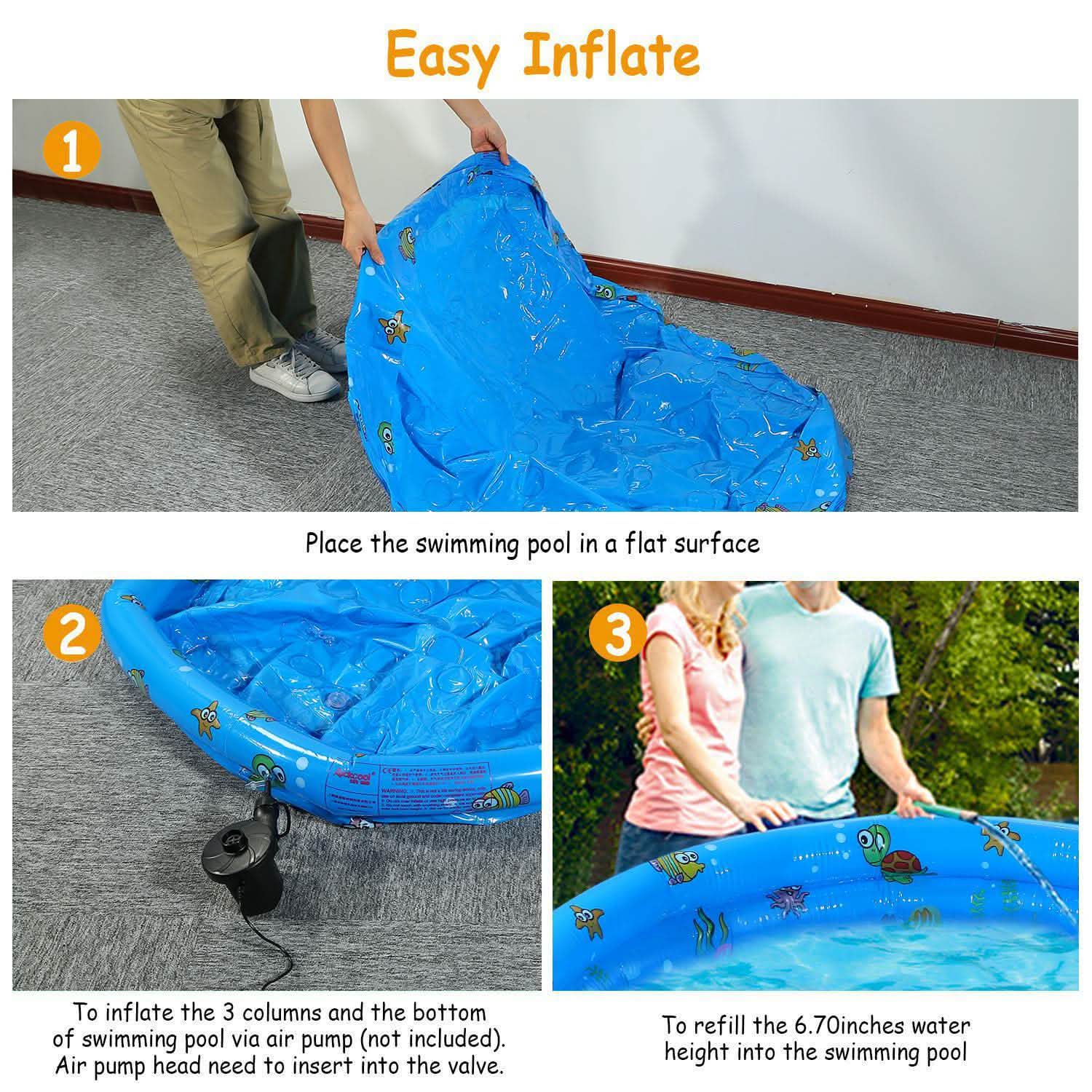 51x13" Inflatable Swimming Pool Outdoor Recreation - Tophatter Daily Deals