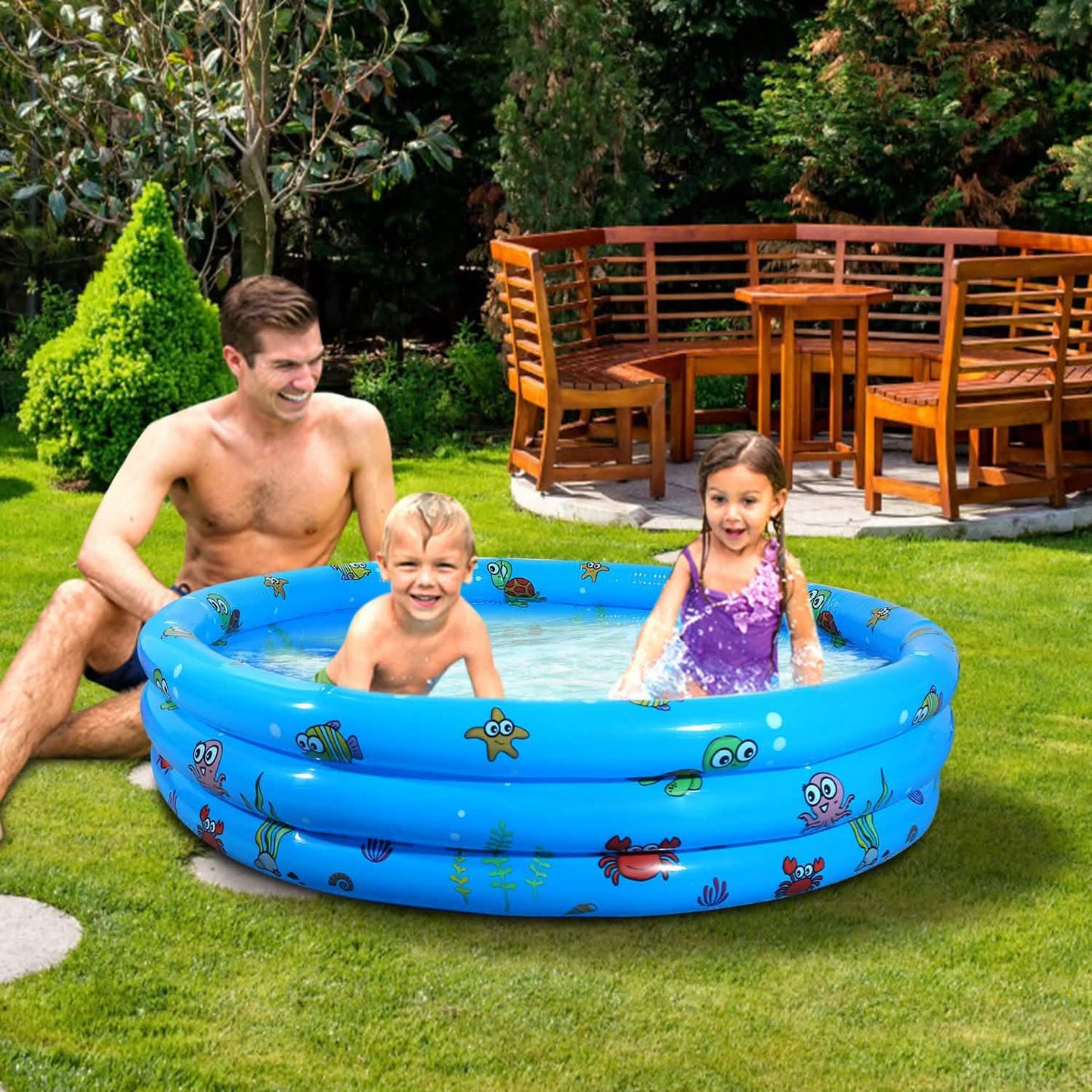 51x13" Inflatable Swimming Pool Outdoor Recreation - Tophatter Daily Deals