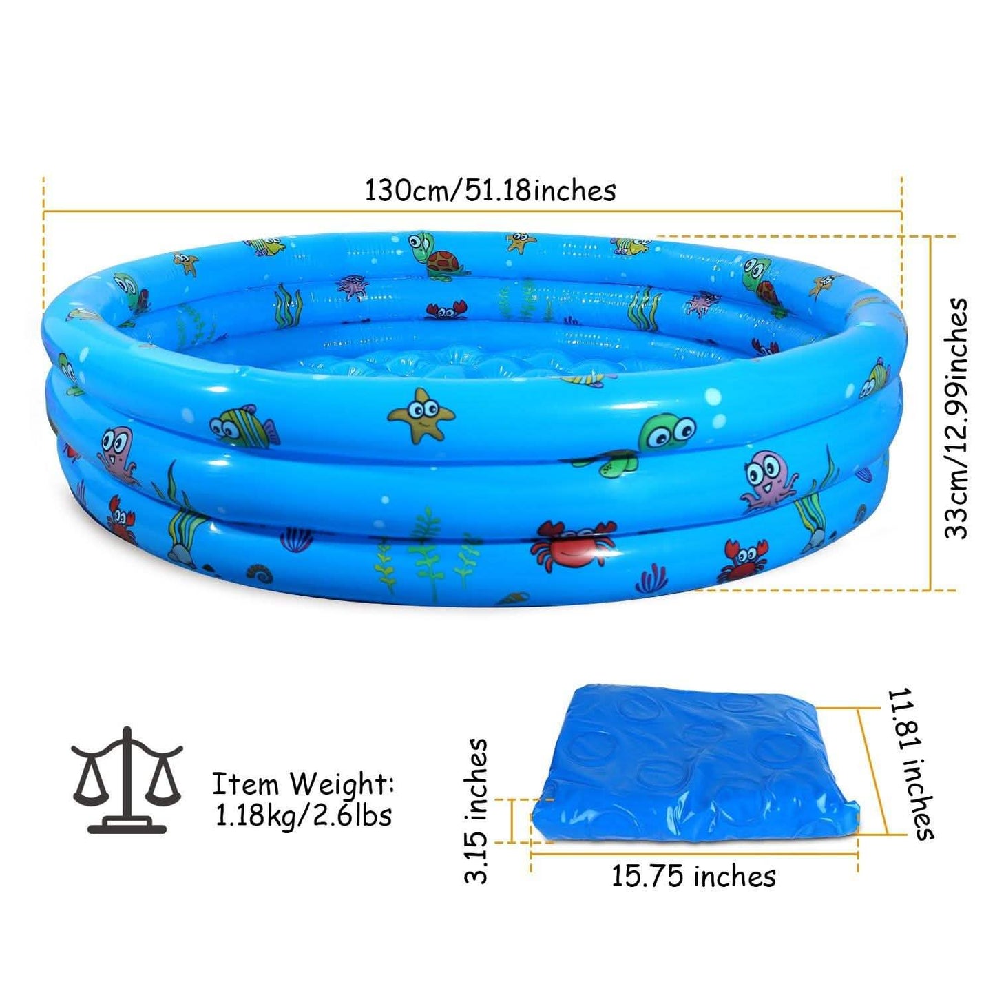 51x13" Inflatable Swimming Pool Outdoor Recreation - Tophatter Daily Deals