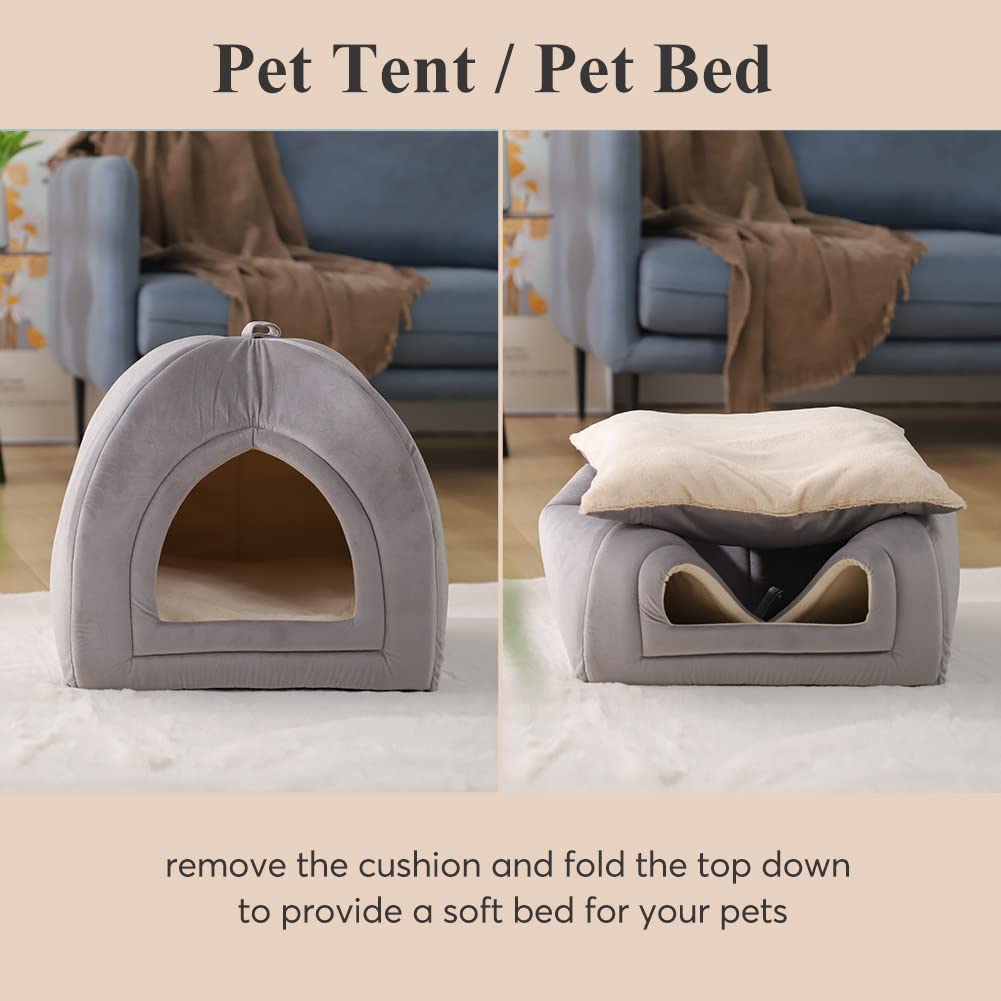 Kasentex Cat Bed, Lovely Tent with Removable Washable Pillow Cushion Pet Beds - Tophatter Daily Deals