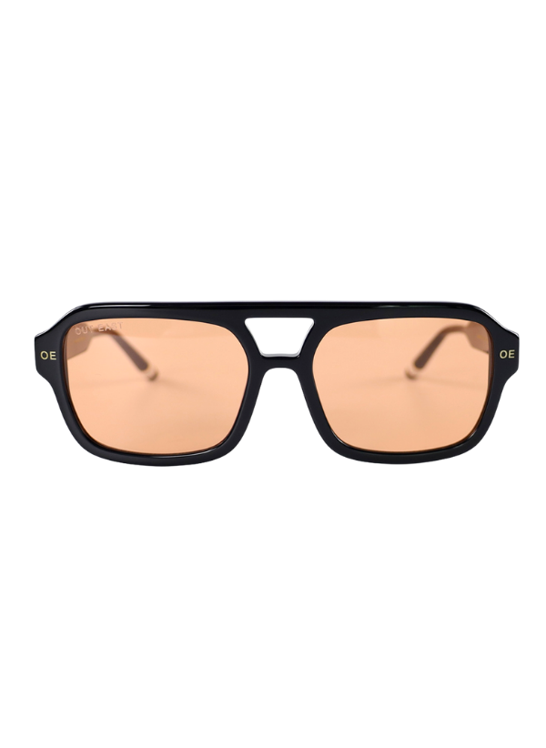 Out East Eyewear Sayres Sunglasses Black Orange Lens Sunglasses - Tophatter Daily Deals