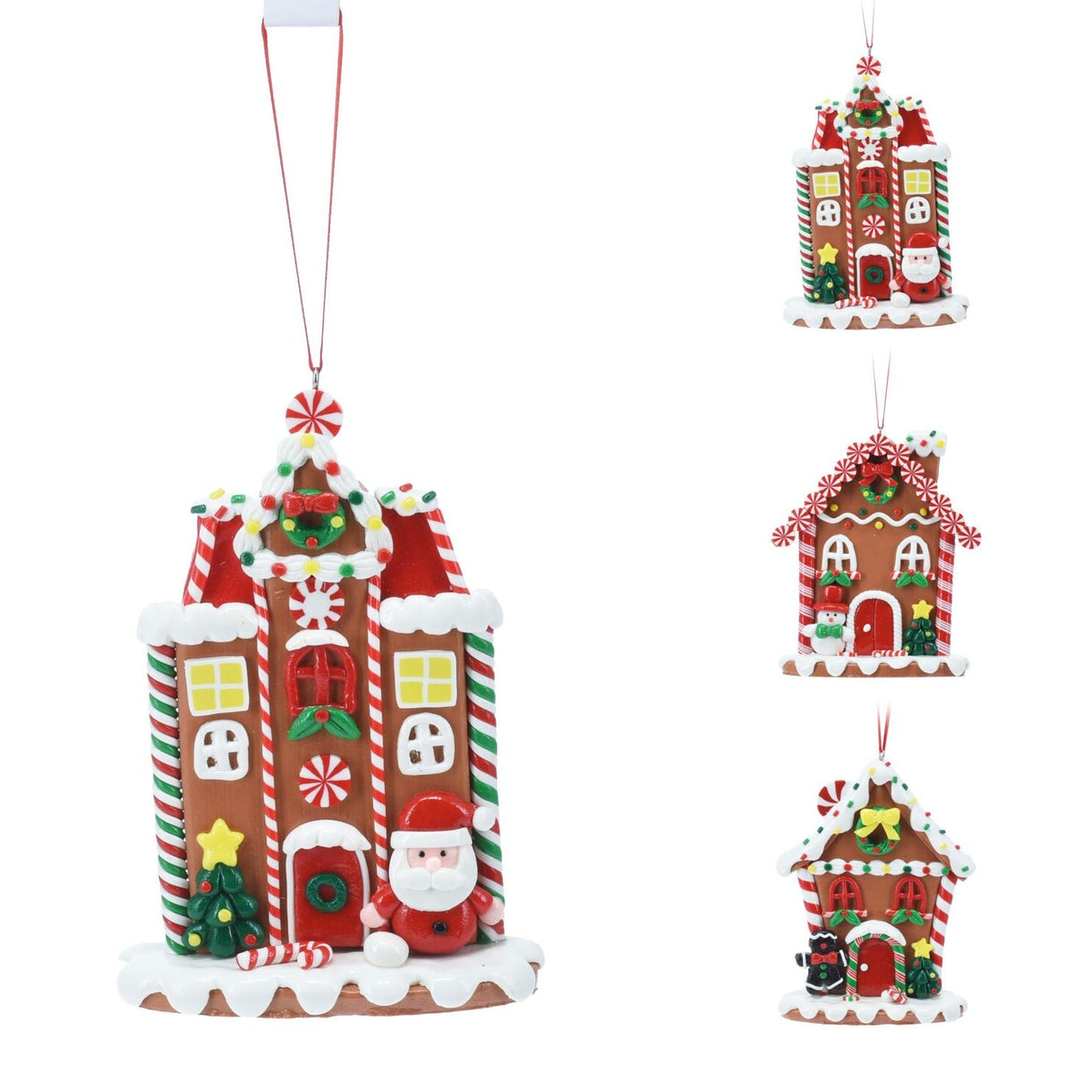 Gingerbread House Christmas Bauble | Candy Cane House Tree Ornament - 11cm Ornament - Tophatter Daily Deals