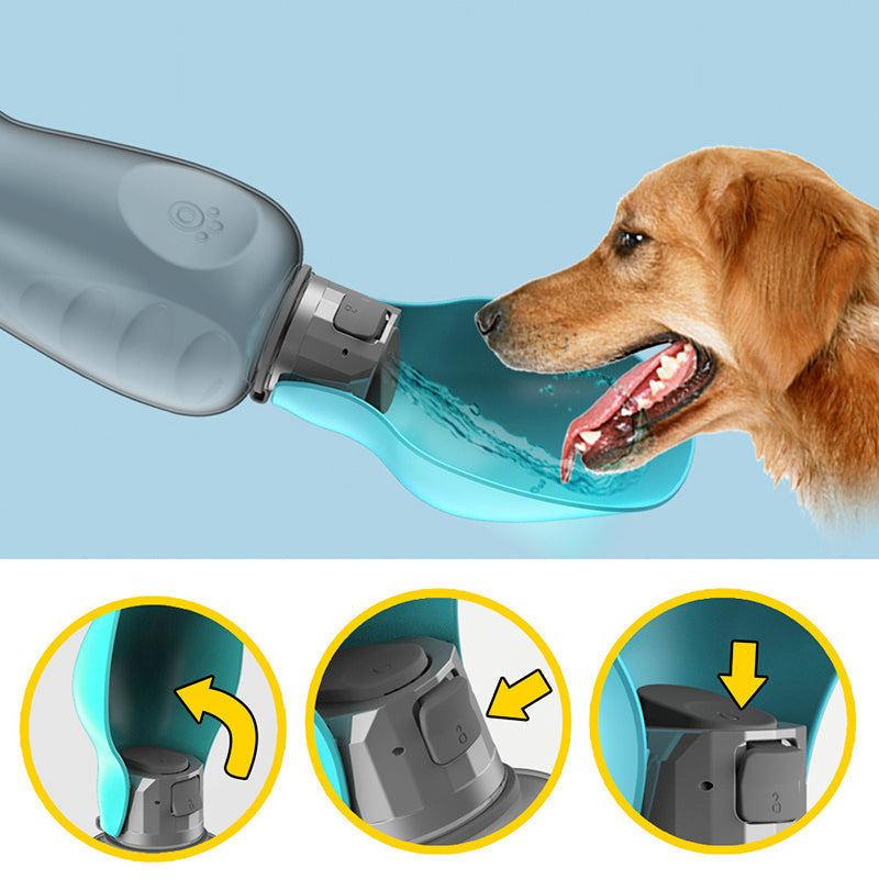 800ml Dogs Water Bottle Portable High Capacity Leakproof Pet Foldable Drinking Bowl Golden Retriever Outdoor Walking Supplies Pet Products 0 - Tophatter Daily Deals