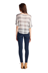 Women's Stripe Boat Neck Top Tops - Tophatter Daily Deals