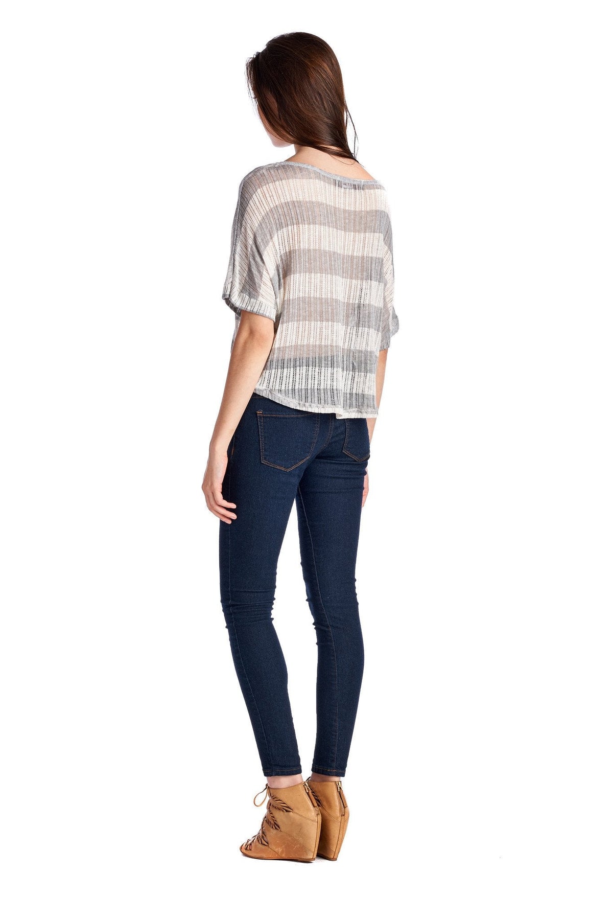 Women's Stripe Boat Neck Top Tops - Tophatter Daily Deals