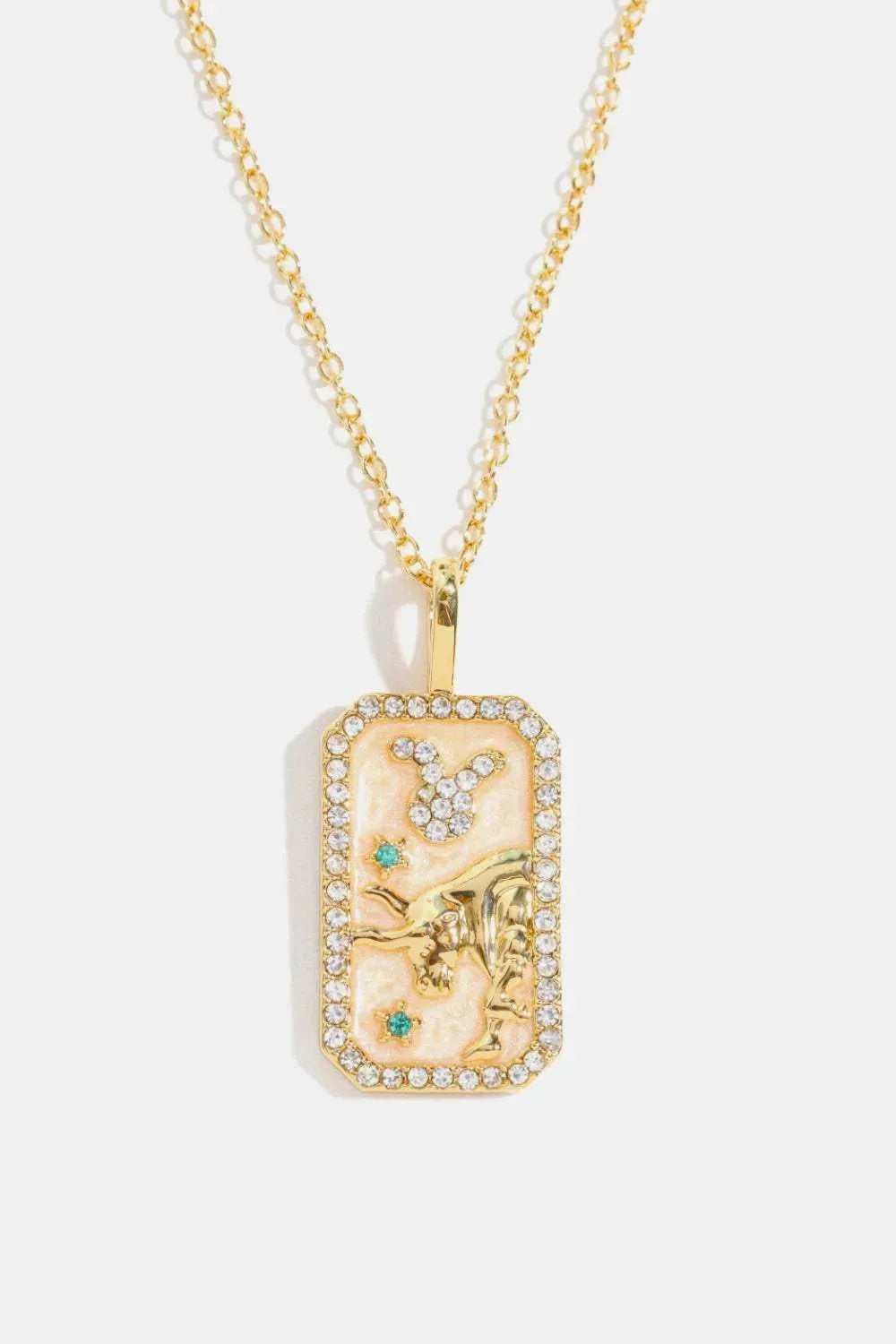 Rhinestone Constellation Pendant Copper Necklace Taurus One Size Necklaces - Tophatter Daily Deals