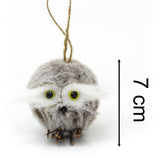 Fluffy Owl Christmas Tree Bauble | Woodland Bird Ornament Hanging Decoration 6cm Baubles - Tophatter Daily Deals