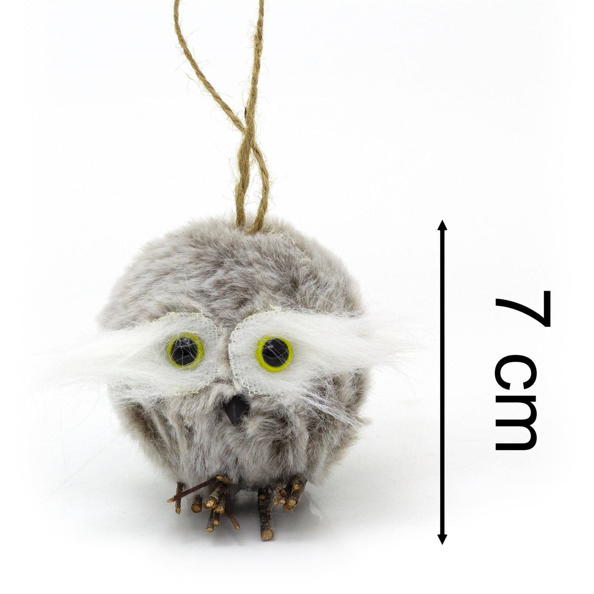 Fluffy Owl Christmas Tree Bauble | Woodland Bird Ornament Hanging Decoration 6cm Baubles - Tophatter Daily Deals